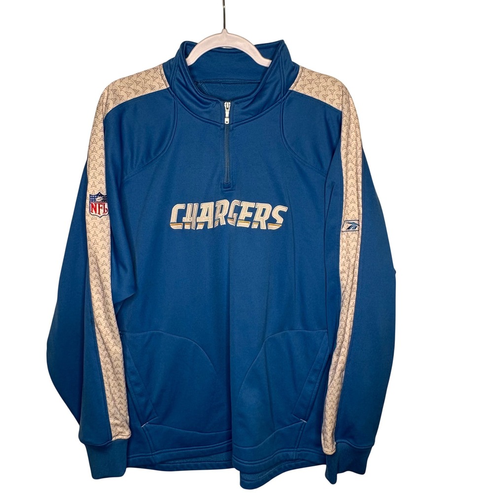 Vtg San Diego Chargers 2007 Sideline Reebok NFL Equipment 1/4 Zip Jacket